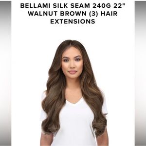 240 g 22” BELLAMI silk seam walnut brown (3) hair extensions